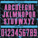 Black Soccer Jersey Blue Sublimation Custom Uniform Pink-Sky