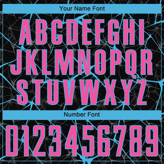 Black Soccer Jersey Blue Sublimation Custom Uniform Pink-Sky