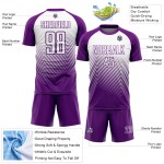 Uniform Abstract Geometric Jersey Custom White Soccer Triangles Purple Sublimation Uniform Abstract Geometric Jersey Custom White Soccer Triangles Purple Sublimation
