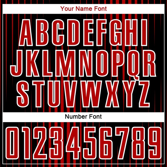 Uniform Sublimation Custom Lines Black Red-White Jersey Soccer