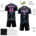 Black Soccer Jersey Blue Sublimation Custom Uniform Pink-Sky