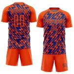 Lightning Sublimation Soccer Jersey Uniform Custom Orange Royal Lightning Sublimation Soccer Jersey Uniform Custom Orange Royal