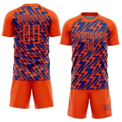 Lightning Sublimation Soccer Jersey Uniform Custom Orange Royal
