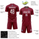 Custom White Jersey Sublimation Uniform Crimson Soccer