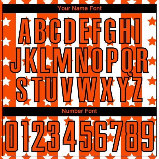 Custom Black-White And Sublimation Orange Stripes Stars Uniform Jersey Soccer Custom Black-White And Sublimation Orange Stripes Stars Uniform Jersey Soccer