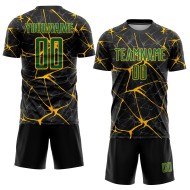 Custom Green-Gold Black Kelly Uniform Sublimation Soccer Jersey