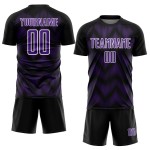 Jersey Line Soccer Sublimation Purple-White Black Custom Uniform