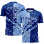 Graffiti Blue Royal-Light Pattern Jersey Uniform Custom Sublimation Scratch Soccer
