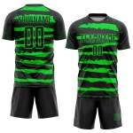 Custom Green Soccer Neon Uniform Jersey Sublimation Black