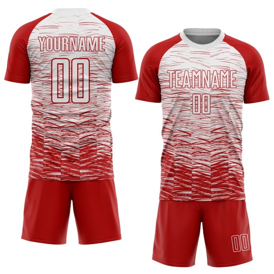 Uniform White Jersey Red Soccer Sublimation Custom