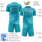 Aqua Soccer Sublimation Uniform Custom Black Jersey Lines