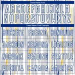 Custom Sublimation Pinstripe Gray Soccer Jersey White-Royal Uniform Custom Sublimation Pinstripe Gray Soccer Jersey White-Royal Uniform