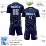 Lines Navy Light Custom Jersey Sports Soccer Uniform Blue-White Sublimation