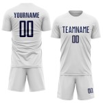 White Soccer Navy Sublimation Uniform Custom Jersey