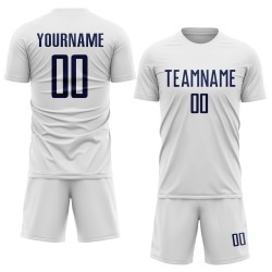 White Soccer Navy Sublimation Uniform Custom Jersey