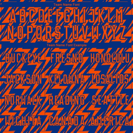 Lightning Sublimation Soccer Jersey Uniform Custom Orange Royal Lightning Sublimation Soccer Jersey Uniform Custom Orange Royal