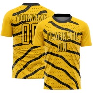 And Soccer Dots Lines Jersey Black Sublimation Yellow Uniform Custom