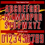 Abstract Custom Uniform Splash Soccer Art Black Red-Gold Jersey Fragment Sublimation