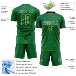 Jersey Kelly Green Shapes Cream Soccer City Geometric Custom Uniform Sublimation Jersey Kelly Green Shapes Cream Soccer City Geometric Custom Uniform Sublimation