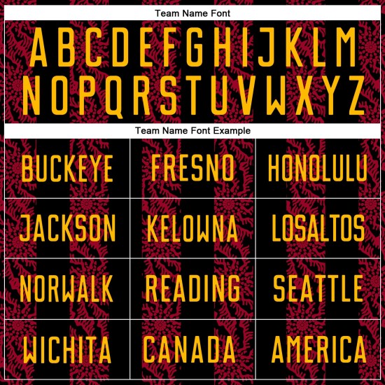 Gold-Red Custom Shape Jersey Soccer Uniform Sublimation Black Abstract