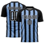 Light Uniform Soccer Line Black Custom Sublimation Blue-White Jersey Light Uniform Soccer Line Black Custom Sublimation Blue-White Jersey
