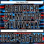 Blue-White Soccer Lines Jersey Sublimation Custom Black Sky Uniform