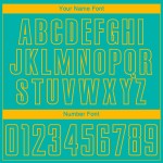 Aqua Custom Gold Sublimation Uniform Soccer Jersey