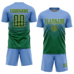 Soccer Green-Gold Uniform Jersey Blue Light Kelly Custom Sublimation