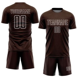 Shape Jersey Soccer Custom Uniform Brown Geometric Sublimation White