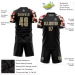 Gold-Camo Vegas Jersey Black Soccer Sublimation Custom Uniform