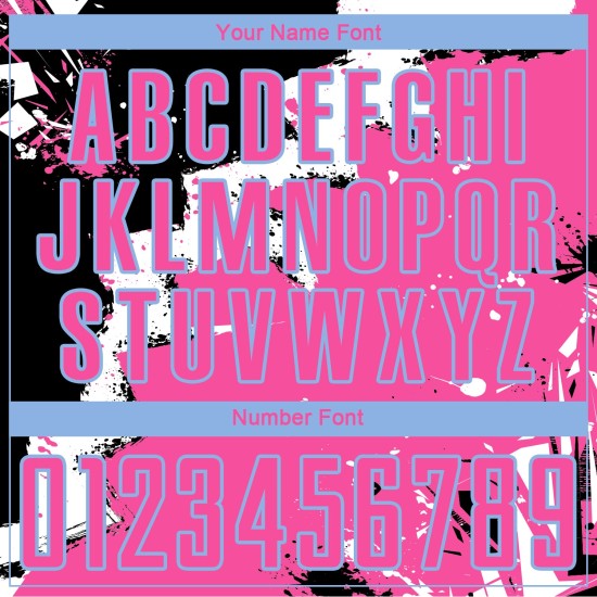 Spalsh Sublimation Soccer Blue Jersey Uniform Black Custom Pink-Light