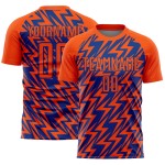 Lightning Sublimation Soccer Jersey Uniform Custom Orange Royal Lightning Sublimation Soccer Jersey Uniform Custom Orange Royal