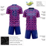 Soccer Custom Royal-White Pink Shapes Geometric Uniform Jersey Sublimation