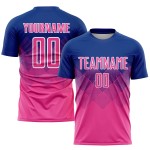 Sublimation Jersey Uniform Custom Soccer Pink-White Royal