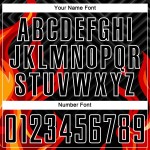 Red-Gold Uniform Jersey Sublimation Black Custom Soccer Flame Red-Gold Uniform Jersey Sublimation Black Custom Soccer Flame