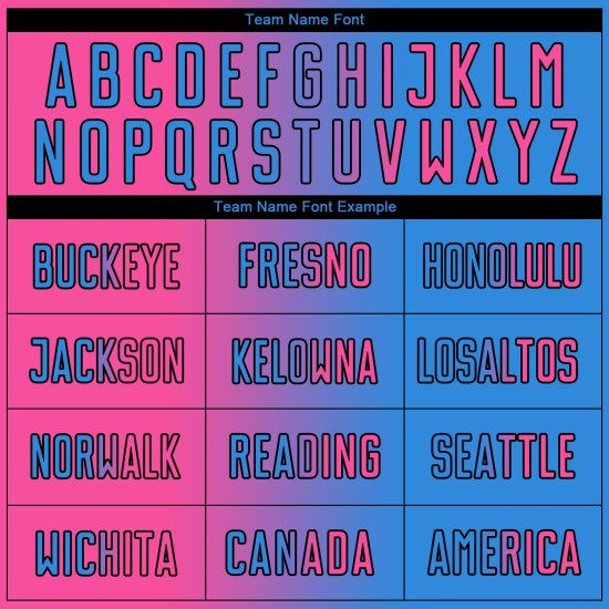 Fashion Gradient Sublimation Powder Soccer Jersey Pink-Black Custom Blue Uniform