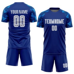 Soccer Royal Sublimation Jersey White Uniform Custom Soccer Royal Sublimation Jersey White Uniform Custom
