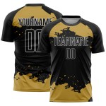 Abstract Art Uniform Custom Gold-White Jersey Black Fragment Soccer Old Sublimation