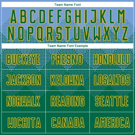 Soccer Green-Gold Uniform Jersey Blue Light Kelly Custom Sublimation