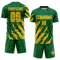 Soccer Jersey Kelly Gold Custom Green Sublimation Uniform