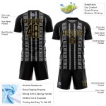 Black Gold-White Jersey Sublimation Shape Uniform Custom Geometric Old Soccer