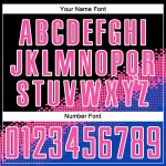 Soccer Uniform Custom Shape Geometric Sublimation Gradient Pink-Thunder Blue Black Jersey