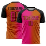 Soccer Texas Jersey Custom Orange Hot Gradient Sublimation Uniform Pink-Black Fashion