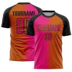 Soccer Texas Jersey Custom Orange Hot Gradient Sublimation Uniform Pink-Black Fashion