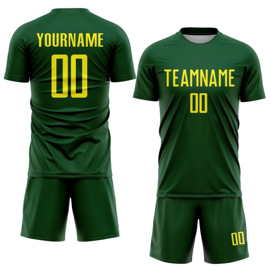 Green Soccer Jersey Light Yellow Custom Uniform Sublimation