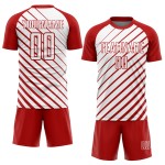 Custom Uniform White Jersey Red Sublimation Soccer