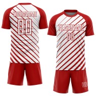 Custom Uniform White Jersey Red Sublimation Soccer