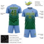 Soccer Green-Gold Uniform Jersey Blue Light Kelly Custom Sublimation