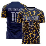 Uniform Gold-White Jersey Splash Soccer Network Abstract Navy Custom Sublimation