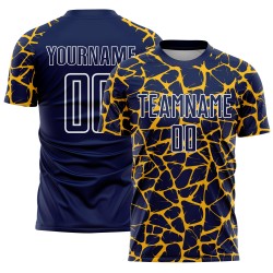 Uniform Gold-White Jersey Splash Soccer Network Abstract Navy Custom Sublimation